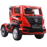 Megastar12V Clunker Truck With Back Trailer Rubber Tyres & Leather Seats Red 2020 - Colorland Toys